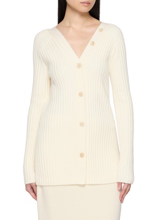 首图 - 点击放大 - THEORY - Long Sleeve Open Back Wool Knit Cardigan