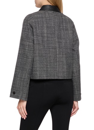 背面 - 点击放大 - THEORY - Curve Sleeve Leather Collar Wool Blend Jacket