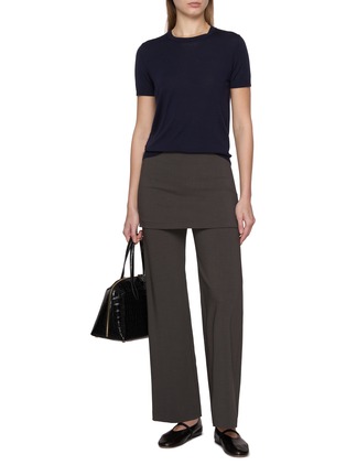 模特儿示范图 - 点击放大 - THEORY - Crewneck Wool Knit T-Shirt