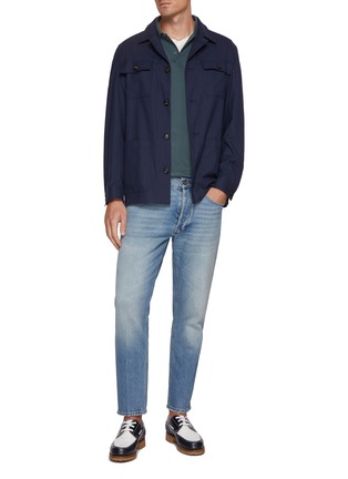 模特儿示范图 - 点击放大 - SUNSPEL - Pocket Supima Cotton Polo Shirt