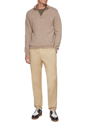 模特儿示范图 - 点击放大 - SUNSPEL - Half Zip Cashmere Sweater