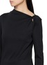  - THEORY - Long Sleeve Slash Neck Twist Cotton Top