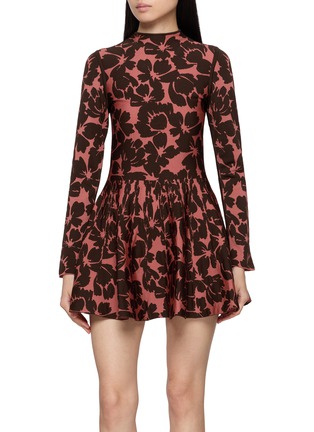 首图 - 点击放大 - PEPA POMBO - Floral Long Sleeve Knit Mini Dress