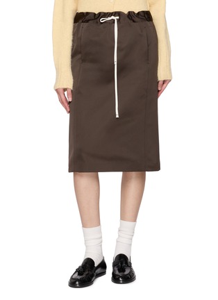 首图 - 点击放大 - EDITION - Drawstring Waist Satin Pencil Skirt
