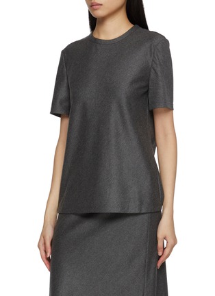 细节 - 点击放大 - EDITION - Crewneck Wool Silk Top With Scarf