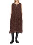 首图 - 点击放大 - EPINGLER - Sleeveless Leaf Print Tie Neck Dress