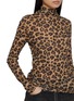  - NOIR - Long Sleeve Leopard Print Turtleneck Top