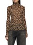 首图 - 点击放大 - NOIR - Long Sleeve Leopard Print Turtleneck Top