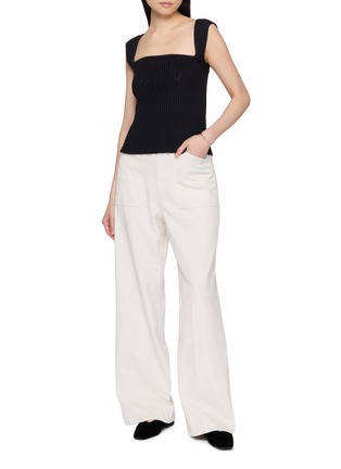 模特儿示范图 - 点击放大 - SANDBEIGE - Sevia Patch Pocket Cotton Blend Pants