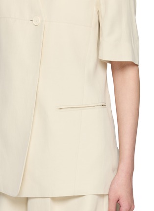  - SANDBEIGE - Jane Short Sleeve Tailored Linen Blend Jacket