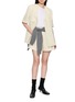 模特儿示范图 - 点击放大 - SANDBEIGE - Jane Short Sleeve Tailored Linen Blend Jacket