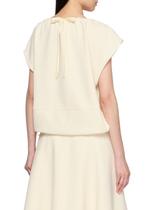 背面 - 点击放大 - SANDBEIGE - Arles Short Sleeve Drawstring Hem Blouse