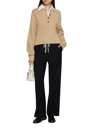 模特儿示范图 - 点击放大 - MO&CO. - Straight Leg Drawstring Waist Pants