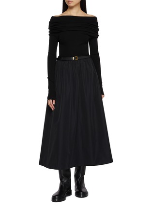 首图 - 点击放大 - MO&CO. - Belted Off Shoulder Wool Blend Dress