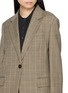 - MO&CO. - Notch Lapel Single Breasted Checkered Blazer
