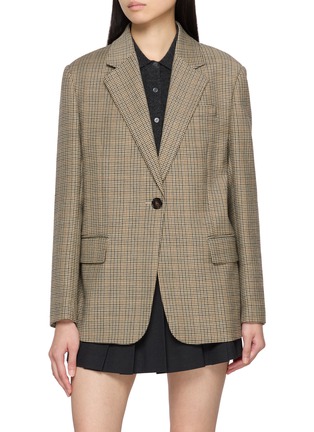 首图 - 点击放大 - MO&CO. - Notch Lapel Single Breasted Checkered Blazer