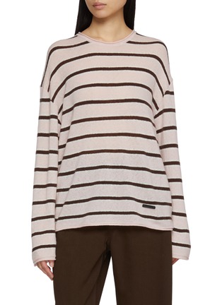 首图 - 点击放大 - MO&CO. - Oversized Long Sleeve Striped Knit Top