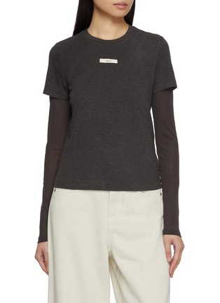 首图 - 点击放大 - MO&CO. - Double Layer Logo Patch T-Shirt