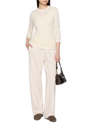 模特儿示范图 - 点击放大 - MO&CO. - Double Layer Tank Top Long Sleeve Top Set