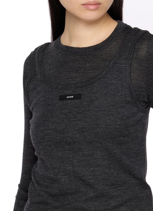  - MO&CO. - Double Layer Tank Top Long Sleeve Top Set