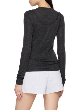 背面 - 点击放大 - MO&CO. - Double Layer Tank Top Long Sleeve Top Set