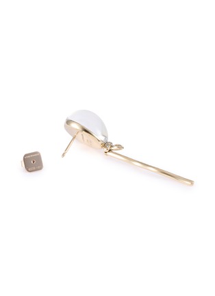 细节 - 点击放大 - VHERNIER - Palloncini Mini 18K White Gold Diamond Rock Crystal Mother of Pearl Stud Earrings