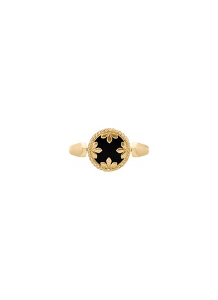 首图 - 点击放大 - ROBERTO COIN - Venetian Medallions 18K Gold Diamond Mother Of Pearl Black Jade Ruby Ring — EU 53