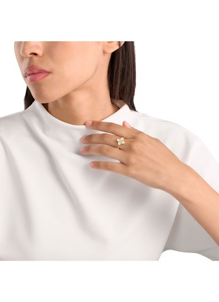  - ROBERTO COIN - Princess Flower 18K Gold Diamond Mother Of Pearl Ruby Ring — EU 51