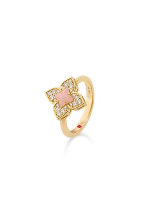 细节 - 点击放大 - ROBERTO COIN - Venetian Princess 18K Gold Diamond Opal Ruby Ring — EU 53