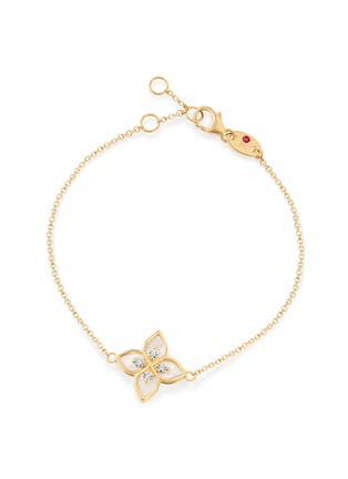 首图 - 点击放大 - ROBERTO COIN - Princess Flower 18K Gold Diamond Mother Of Pearl Ruby Bracelet