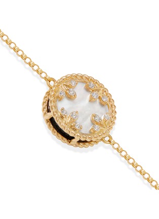  - ROBERTO COIN - Venetian Medallions 18K Gold Diamond Mother Of Pearl Black Jade Ruby Bracelet