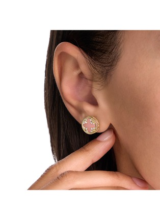 细节 - 点击放大 - ROBERTO COIN - Venetian Medallions 18K Gold Diamond Ruby Opal Earrings