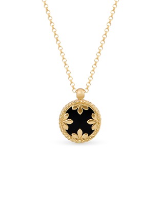 细节 - 点击放大 - ROBERTO COIN - Venetian Medallions 18K Gold Mother Of Pearl Black Jade Ruby Necklace