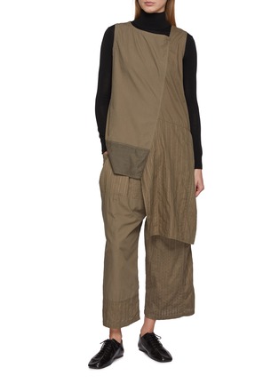 模特儿示范图 - 点击放大 - Y'S - Big Front Pocket Patchwork Cotton Pants