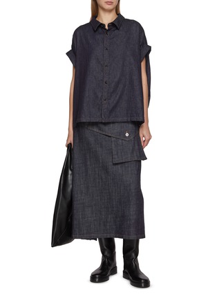 模特儿示范图 - 点击放大 - Y'S - 纽扣牛仔衬衫