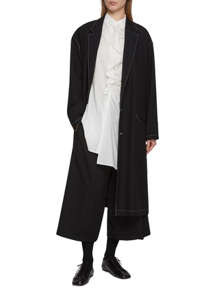 模特儿示范图 - 点击放大 - Y'S - 褶皱腰饰七分裤