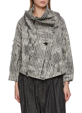 首图 - 点击放大 - Y'S - 格纹粗花呢围领夹克