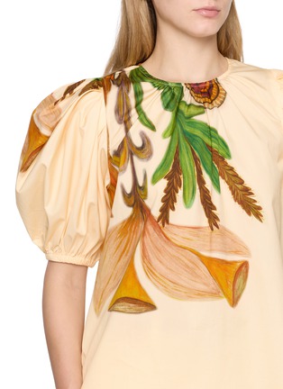  - ULLA JOHNSON - RAVENA 花卉泡泡袖上衣