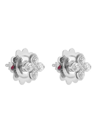 细节 - 点击放大 - ROBERTO COIN - Love By The Yard 18K White Gold Diamond Ruby Earrings