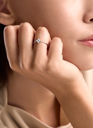 细节 - 点击放大 - ROBERTO COIN - Love By Yard 18K White Gold Diamond Ruby Ring — EU 50