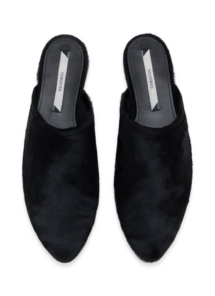 细节 - 点击放大 - CHRISTEN - ELIPSE 弹力皮革穆勒平底鞋