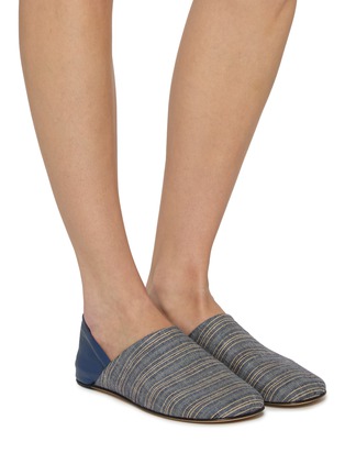 模特儿示范图 - 点击放大 - JW ANDERSON - Babouche Printed Linen Slipper Mules
