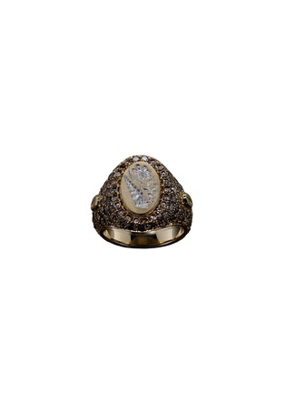 首图 - 点击放大 - CASTRO SMITH - 18K Gold Rhodium Plated Diamond Signet Ring — US 6.5