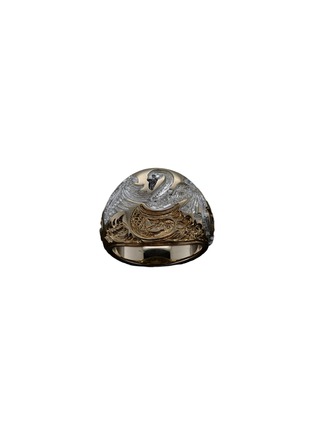 首图 - 点击放大 - CASTRO SMITH - Swan 9K Gold Rhodium Plated Signet Ring — US 7