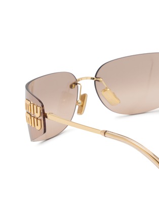 细节 - 点击放大 - MIU MIU - Metal Rectangle Sunglasses