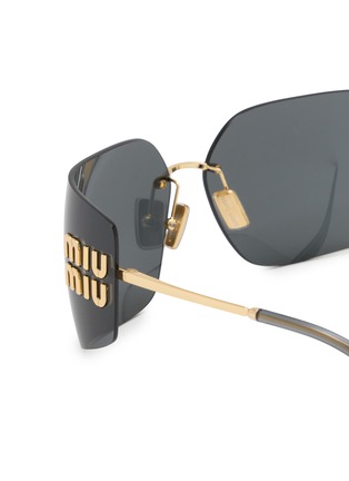 细节 - 点击放大 - MIU MIU - Metal Rectangle Sunglasses
