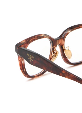 细节 - 点击放大 - PRADA - Tortoise Acetate Square Optical Glasses — Size 53