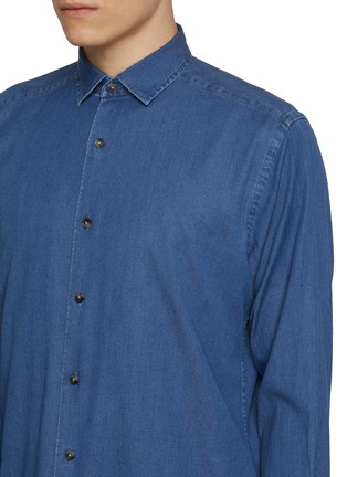  - ETON - Light Washed Stretch Cotton Denim Shirt