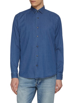 首图 - 点击放大 - ETON - Light Washed Stretch Cotton Denim Shirt