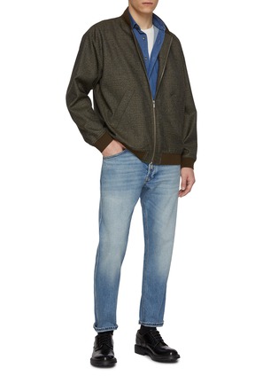 模特儿示范图 - 点击放大 - ETON - Light Washed Stretch Cotton Denim Shirt